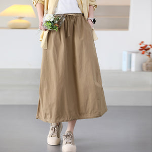 Chân váy lưng thun vạt dây rút - V095