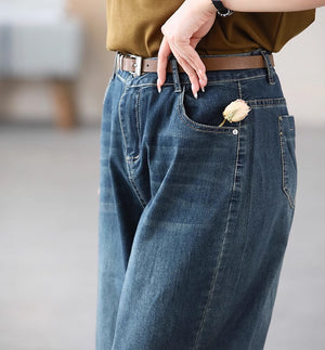 Quần baggy denim retro ống đứng khuy cài - NU8904