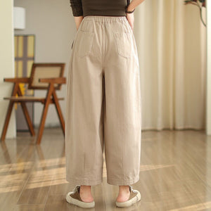 Quần baggy lưng thun ống rộng khuy cài kiểu xếp ly - NU9732