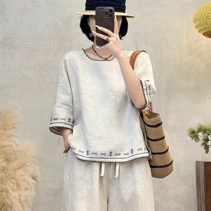 Áo T-shirt linen ngắn tay - A1020