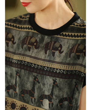 Áo T-shirt sát nách cổ tròn in retro - A920