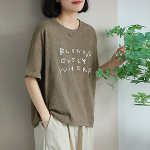 Áo T-shirt Flower ngắn tay cổ tròn - NU10170