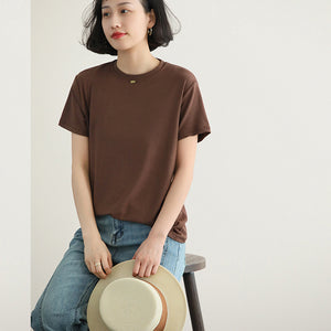 Áo T-shirt ngắn tay cổ tròn một màu - NU00002
