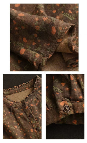Áo T-shirt dài tay in hoa văn - A1013