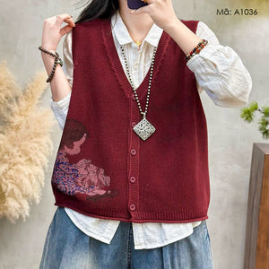 Áo len gile cổ V - A1034