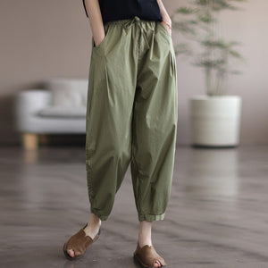 Quần baggy lửng lưng thun dây rút hai túi - Q149