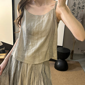 Áo t-shirt linen hai dây sát nách - NU10107