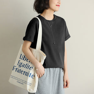 Áo T-shirt ngắn tay cổ tròn form rộng một màu - NU10076