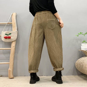 Quần baggy lưng thun kiểu dập nhăn một túi sau - NU9585