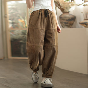 Quần baggy nhung lót lông lưng thun dây rút - Q085