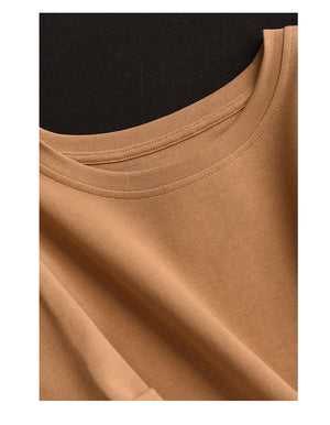 Áo T-shirt ngắn tay cổ tròn dáng rộng một màu - NU9886