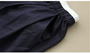 Quần baggy linen lưng thun dây rút ống đứng túi chéo - Q225