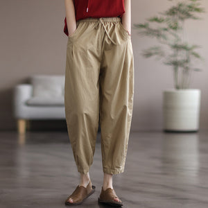 Quần baggy lửng lưng thun dây rút hai túi - Q149