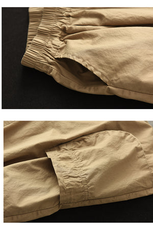 Quần baggy linen lửng lưng thun kiểu túi hộp - NU00001