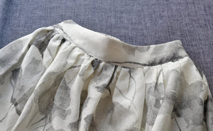 Chân váy linen lưng thun in hoa màu nước - NU9899