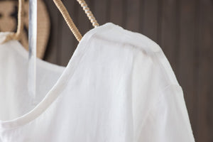 Áo T-shirt linen ngắn tay cổ tròn in trừu tượng - NU8780
