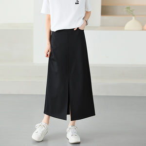 Chân váy retro lưng xẻ tà cạp cao - NU9863