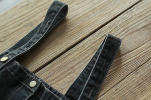 Đầm yếm denim một túi khuy cài - NU9919