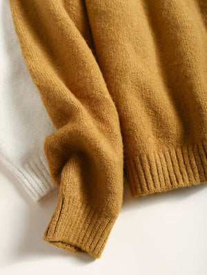 Áo khoác cardigan len dài tay cổ tròn đơn sắc - NU9341
