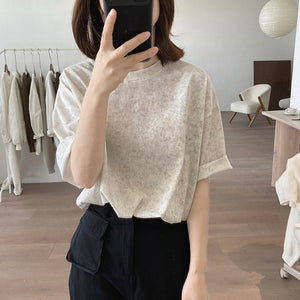 Áo T-shirt ngắn tay cổ tròn form dài - NU10177