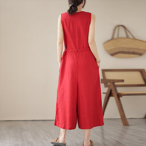Quần BAGGY yếm một màu eo thắt dây - NU3204