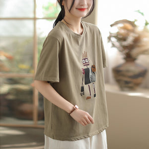 Áo T-shirt ngắn tay cổ tròn in robot - A836