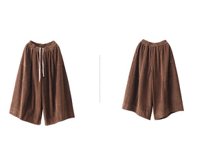 Quần baggy nhung lưng thun dây rút ống rộng - NU9294