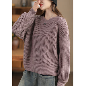 Áo len đan bện thừng dài tay cổ tròn form rộng - NU9486