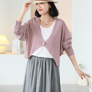 Áo khoác linen cardigan dài tay - A990