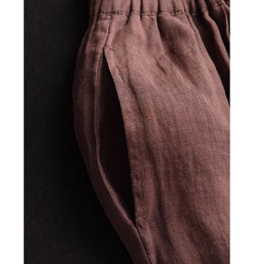 Quần baggy linen lưng thun một túi sau phối mảnh vải - NU9836
