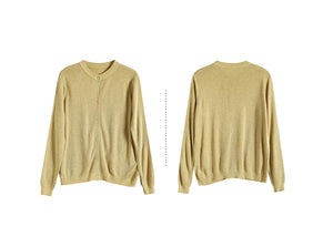 Áo khoác cardigan len đan dài tay cổ tròn đơn sắc - NU9355