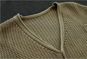 Áo khoác cardigan len đan dài tay cổ V thêu chú cá - NU9640