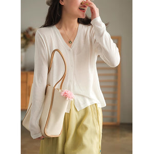Áo khoác len cardigan dệt kim dài tay cổ V - NU9017