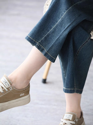 Quần baggy denim retro ống đứng khuy cài - NU8904