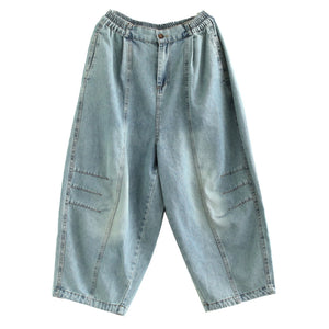 Quần baggy denim lưng thun khuy cài hai túi chéo - Q173