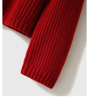 Áo khoác len cashmere dài tay cổ lọ khóa kéo bên hông - NU9535