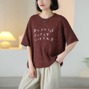 Áo T-shirt Flower ngắn tay cổ tròn - NU10170