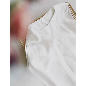 Đầm liền linen sát nách cổ tròn đơn sắc khóa kéo - NU10509