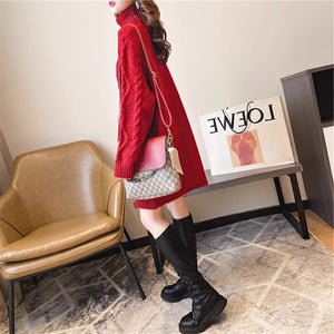 Áo len dài tay cổ lọ form dài kiểu bện thừng - NU9568