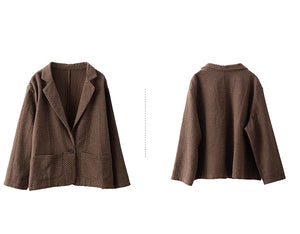Áo khoác blazer linen dài tay kiểu móc light - NU9211