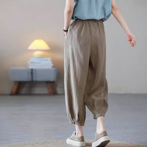Quần baggy linen lưng thun ống túm xếp ly - NU8901