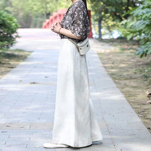 Quần baggy linen lưng thun ống rộng túi chéo - NU9825