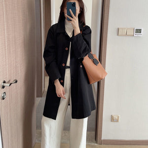 Áo khoác măng tô dài tay cổ đức túi một khuy - NU9217