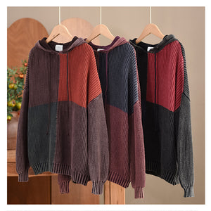 Áo hoodies len dài tay ô màu đối xứng - NU9556