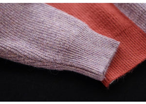 Áo khoác len cardigan dài tay cổ V những mảng màu - NU9224