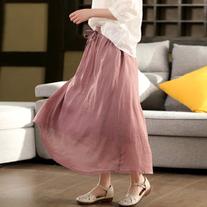 Chân váy xòe linen lưng thun - V133