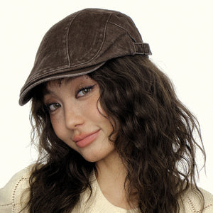 Mũ denim Newsboy retro - M008