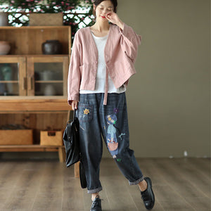 Áo khoác nhung retro dài tay cổ V cánh dơi - NU9372