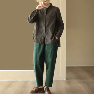 Quần baggy lưng thun túi vuông may chéo - NU9681