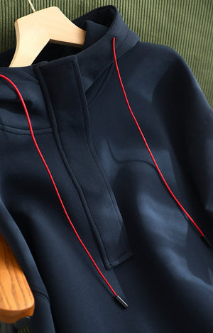 Áo hoodies dài tay khóa kéo dây rút - A544